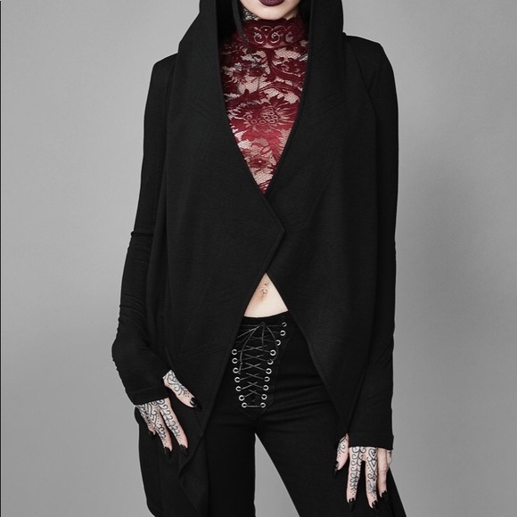 SOLD WIDOW dark divinity draped hoodie - Picture 3 of 8